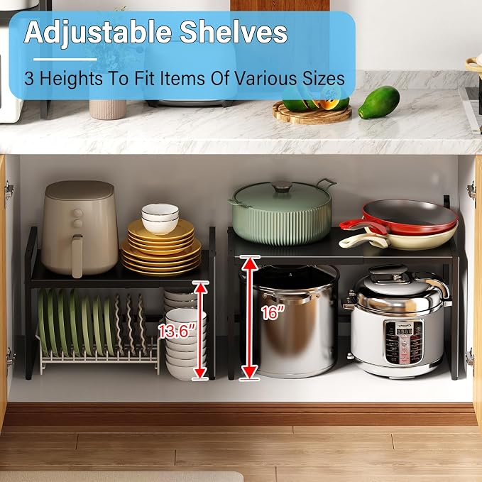 Expandable 150 LBS Heavy Duty Storage Shelves, Metal Shelving Unit - Image 5