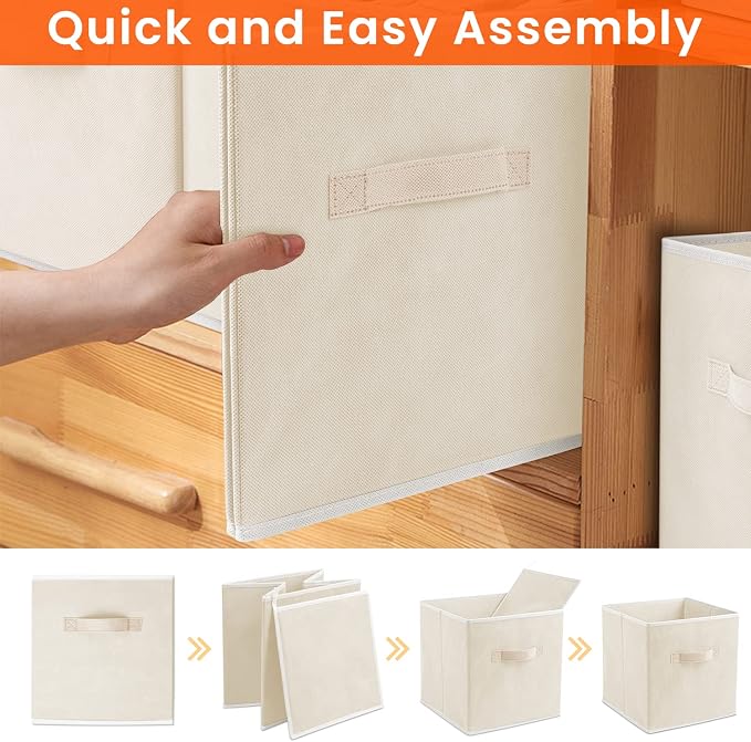 Storage Cubes - 11 Inch Heavy Duty Fabric Storage Bins - Image 7
