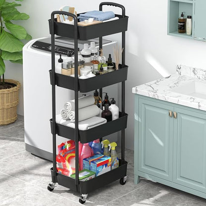 Sywhitta 4-Tier Plastic Rolling Utility Cart - Image 5