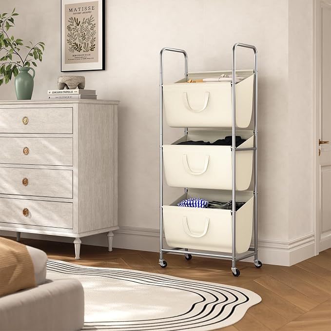 ELYKEN 120L Vertical Rolling Laundry Hamper - Image 2