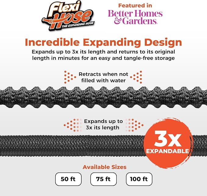 Flexi Hose Lightweight Expandable Garden Hose, 75FT -Retractable Garden Hose - Image 2