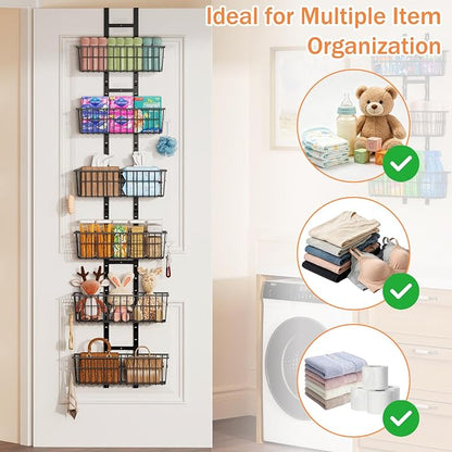 Hongtamoya Over The Door Organizer, Adjustable Hanging Door Organizer - Image 9