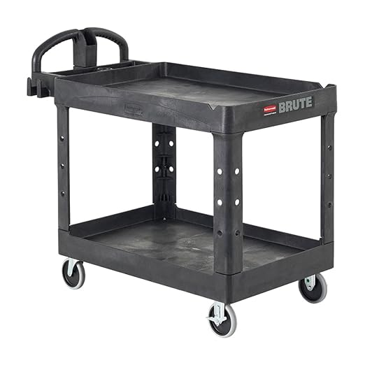 Rubbermaid Commercial Products 2-Shelf Utility/Service Cart, Lipped Shelves by RubbermaidCommercialProducts