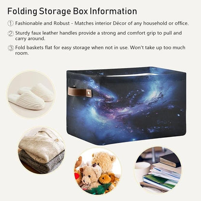 Blue and Purple Galaxy Storage Bins Box Foldable Shelf Basket - Image 5