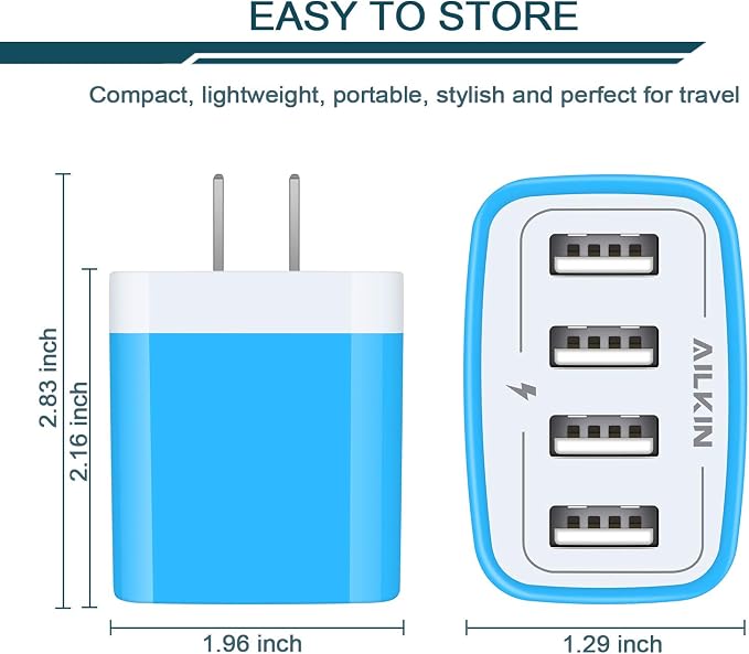 USB Wall Charger, Charging Block, Samsung Galaxy, Kindle Fire, Headphones - Image 2