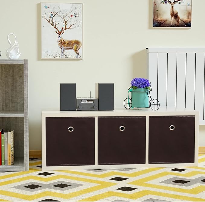 Foldable Storage Cubes Bins, 11 Inch Cloth Storage Cube Fabric Storage Box - Image 5