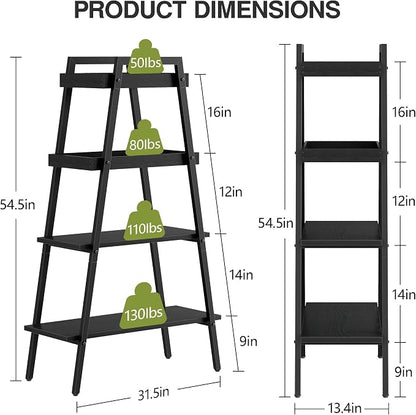 VECELO Ladder Shelf, 4-Tier Bookshelf - Image 3