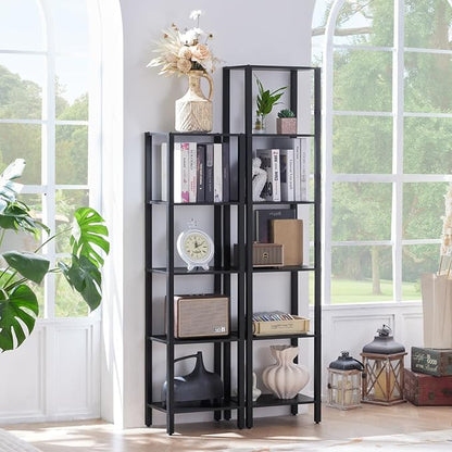 YUFAM 6 Tier Tall Skinny Bookshelf, Narrow Bookcase, Wooden Shelf, Narrow Shelf - Image 4