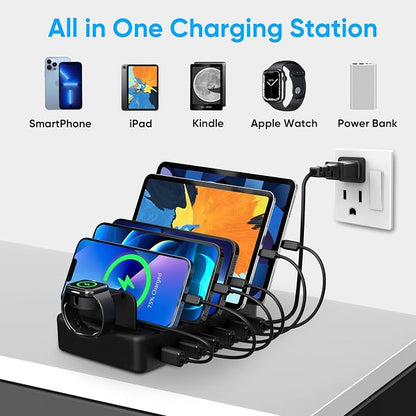 Charging Station for Multiple Devices, CREATIVE DESIGN 50W 6 Ports USB Charger - Image 6