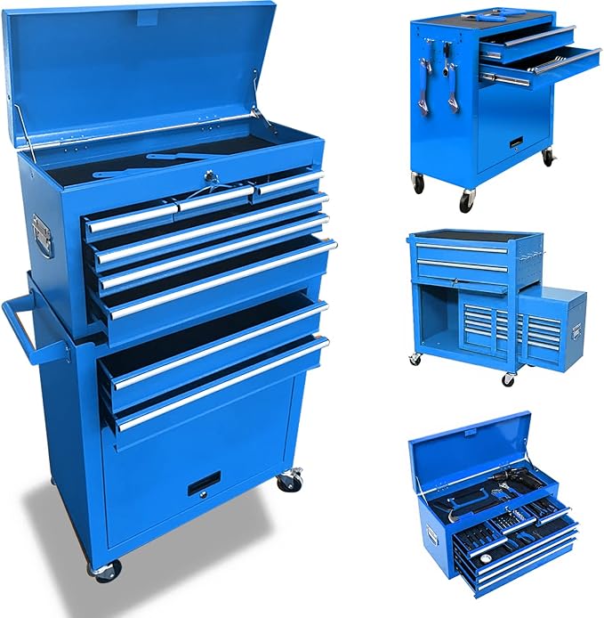 8-Drawer High Capacity Rolling Tool Chest, Removable Cabinet Storage Tool Box by Thechoiceofanewgeneration