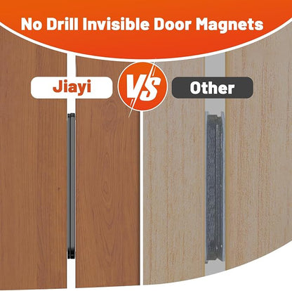 Jiayi 8 Pack Ultra Thin No Drill Magnetic Cabinet Door Catch Black, Ultra Thin - Image 5