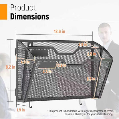 Docnest 3 Pack 2 Tier Mesh Wall File Holders - Image 2