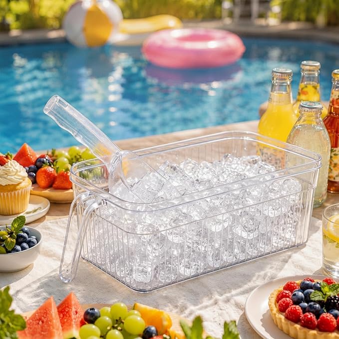 Havawish Ice Storage Bin and Flexible Scoop Set Plastic Freezer Bin - Image 4