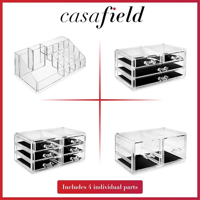 Casafield Acrylic Cosmetic Makeup Organizer & Jewelry Storage Display Case - Image 5