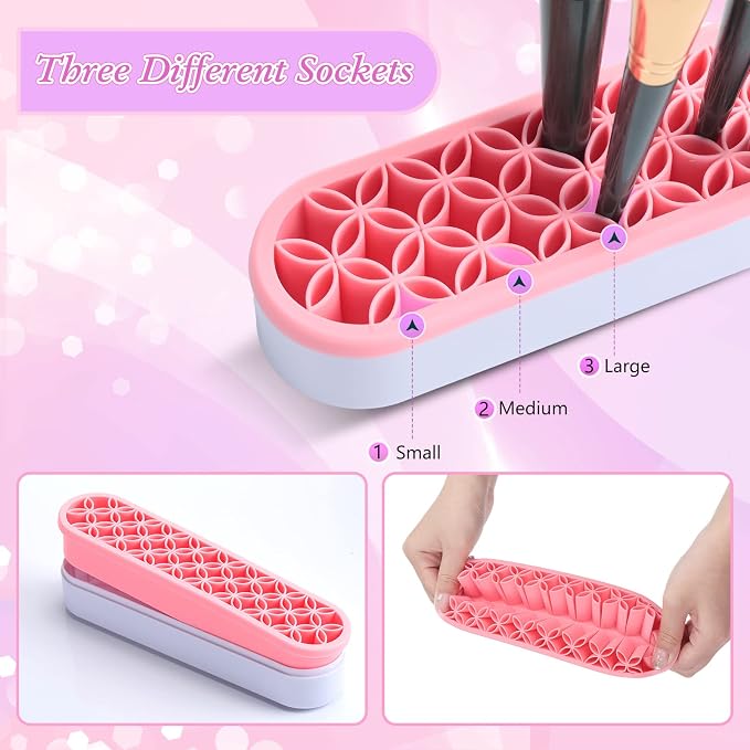 Frienda 4 Pcs Silicone Makeup Brush Holder Stand Multipurpose Cosmetic Travel - Image 4