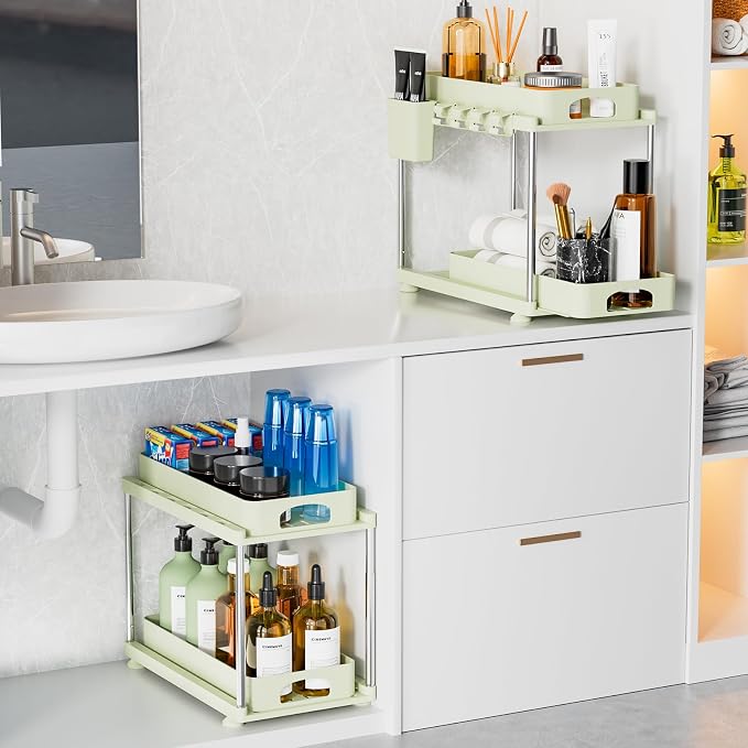 VERIFOST Under Sink Organizer, 2 Pack Under Kitchen Bathroom Cabinet Organizer - Image 8