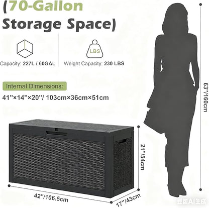 Outdoor Storage Box, Resin Deck Boxes Indoor and outdoor, Waterproof Storage - Image 4