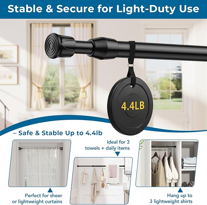AIZESI Spring Tension Curtain Rods Short Tension Rod - Image 9