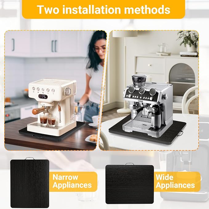 Sliding Tray for Coffee Maker, 360° Rotating Appliance Slider for Kitchen - Image 5