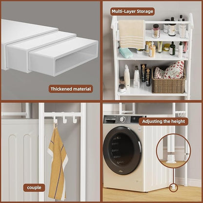 Over The Washer and Dryer Storage Shelf, 3 Tier Laundry Room Metal Drying Rack - Image 6