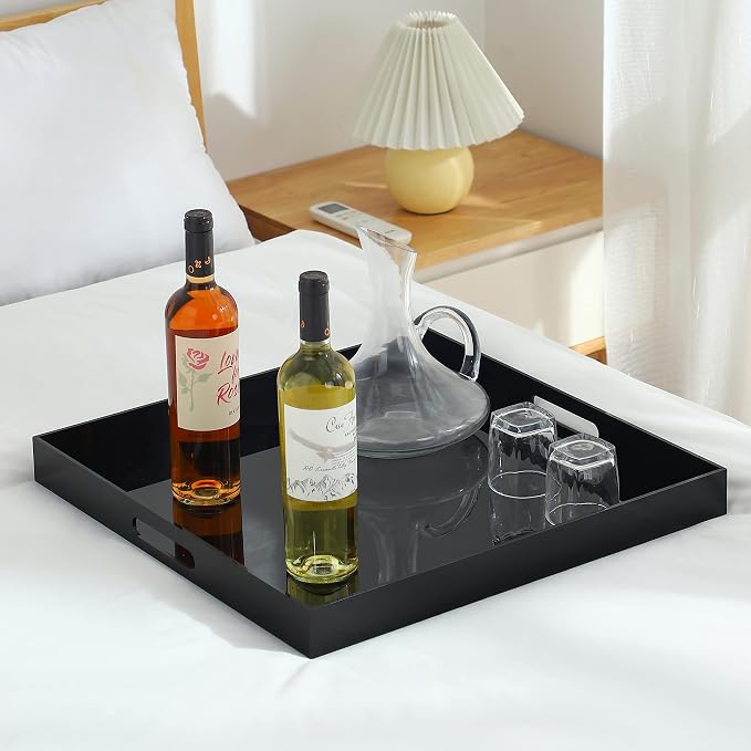 Black Oversize Acrylic Serving Tray - Image 3