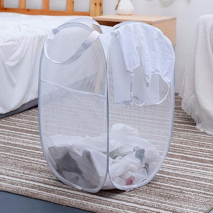 Larpur Pop Up Laundry Hampers, Portable Mesh Laundry Baskets, Collapsible - Image 3