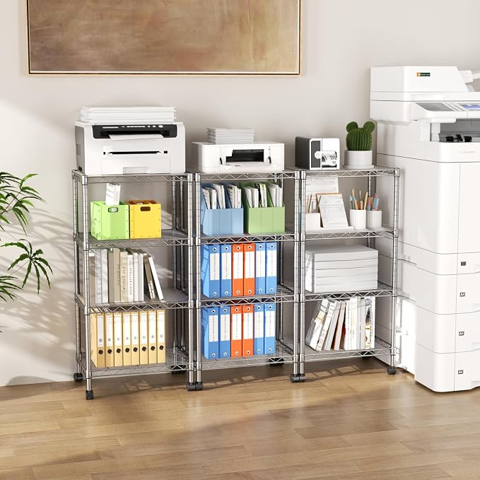 SINGAYE 4 Small Shelves Storage Shelf Wire Shelving Unit Metal Shelf Adjustable - Image 8