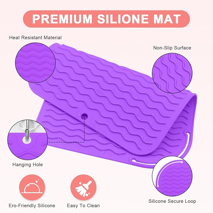 Plus Size Silicone Heat Resistant Mat, Portable Travel Hot Tools Pad Cover - Image 3