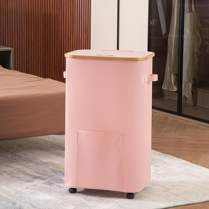 Vincona Laundry Basket with Wheels, Tall Dirty Clothes Hamper on Wheels - Image 7