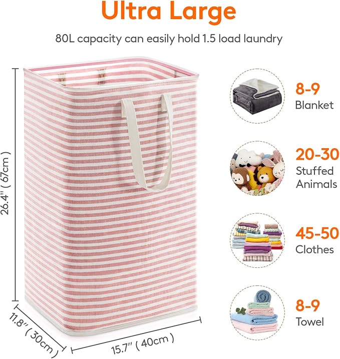 Lifewit 1 Pack Laundry Basket 80L Each, Collapsible Clothes Hamper - Image 3