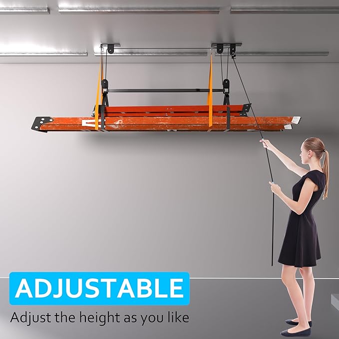 Ceiling Ladder Hoist, Heavy Duty Pulley System - Image 3