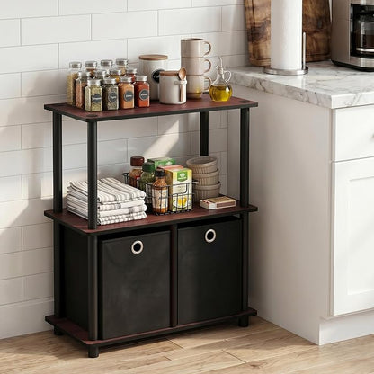 Furinno TURN-N-TUBE Storage Shelves, 3-Tier Toolless Book Shelf - Image 7