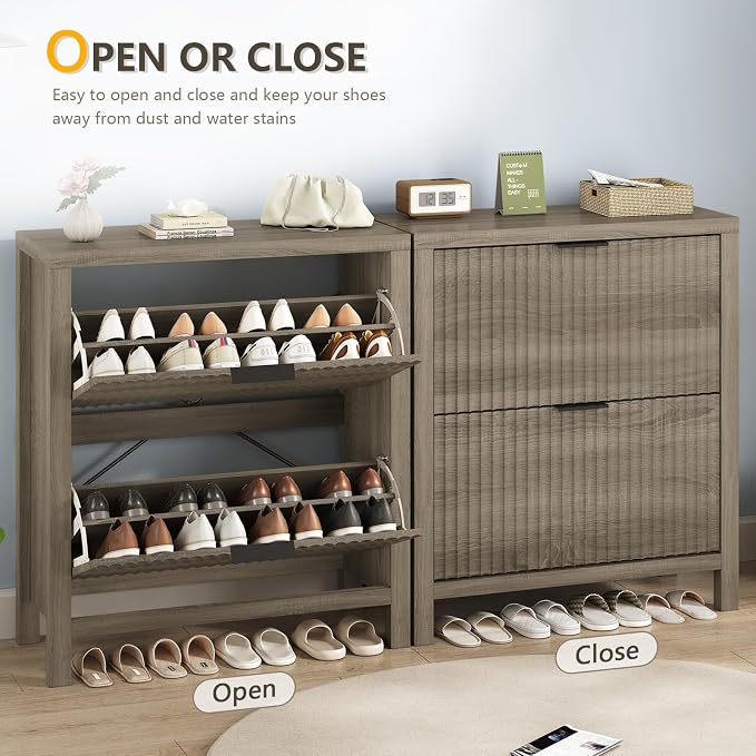 Fluted Shoe Cabinet Storage - Image 7