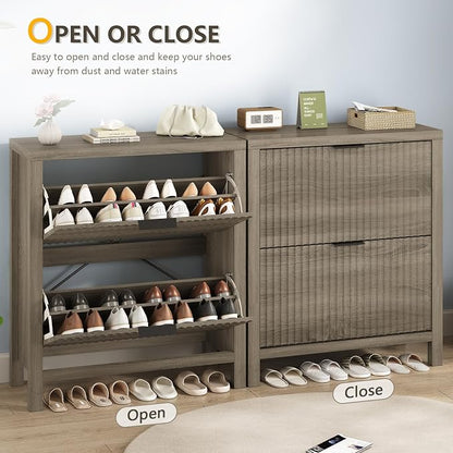 Fluted Shoe Cabinet Storage - Image 7