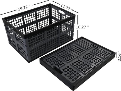 42 Liter Plastic Collapsible Storage Crate, Stacking Folding Crate, 4 Pack - Image 2
