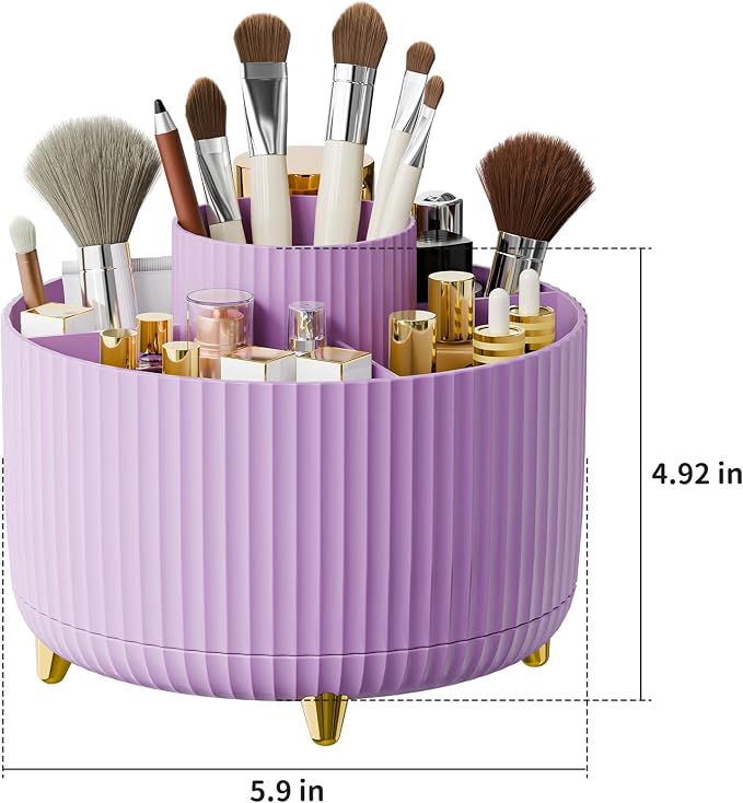 360° Rotate Makeup Brush Holder Organizer, Makeup Organizers Countertop - Image 4