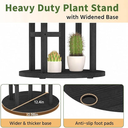 LASZOLA 5 Tiered Wood Plant Stand Indoor Corner, Flower Holder Rack Tall - Image 4