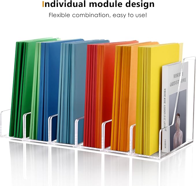 SANRUI 2-Pack Acrylic Magazine File Holder Desk Organizer Magazine Rack - Image 7