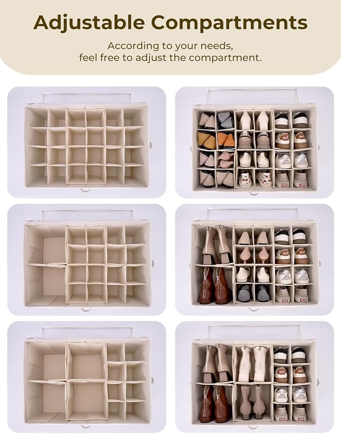 StorageWorks Shoe Organizer for Closet, Fits up to 24 Pairs, Shoe Cubby Storage - Image 4