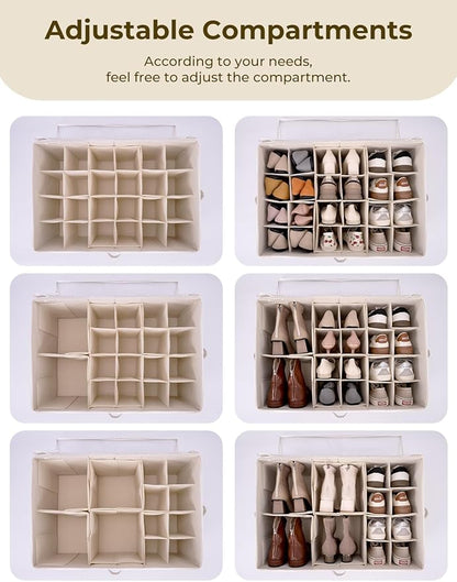 StorageWorks Shoe Organizer for Closet, Fits up to 24 Pairs, Shoe Cubby Storage - Image 4