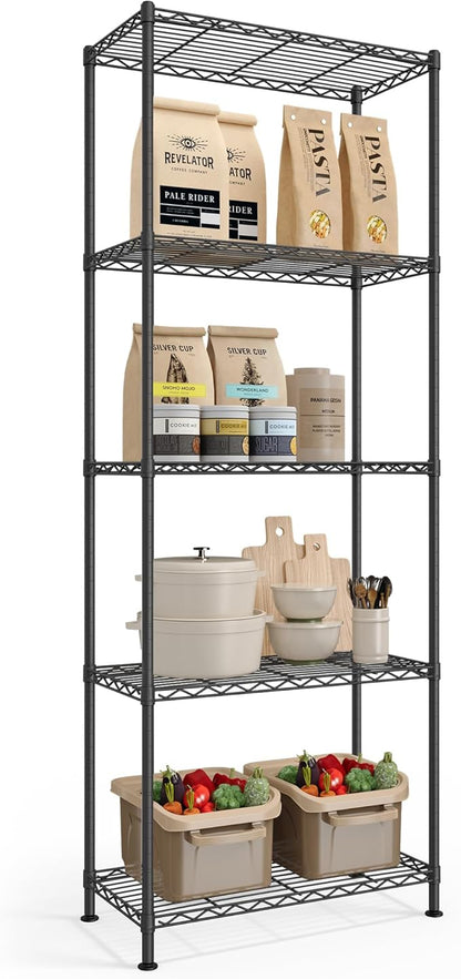 SONGMICS Storage Shelf, Metal Wire Shelving Unit, Adjustable Shelves, by Unknown