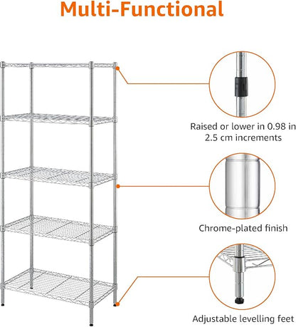 Amazon Basics 5-Shelf Adjustable, Storage Shelving Unit, Steel Organizer Wire - Image 5