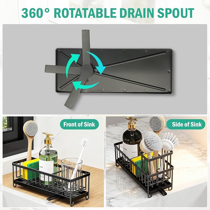 2 Pack Sponge Holder for Kitchen Sink, Sink Caddy Organizer - Image 3