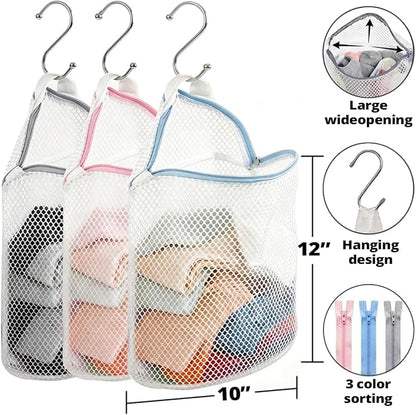 3Pcs Hanging Laundry Bags for Socks - Image 6