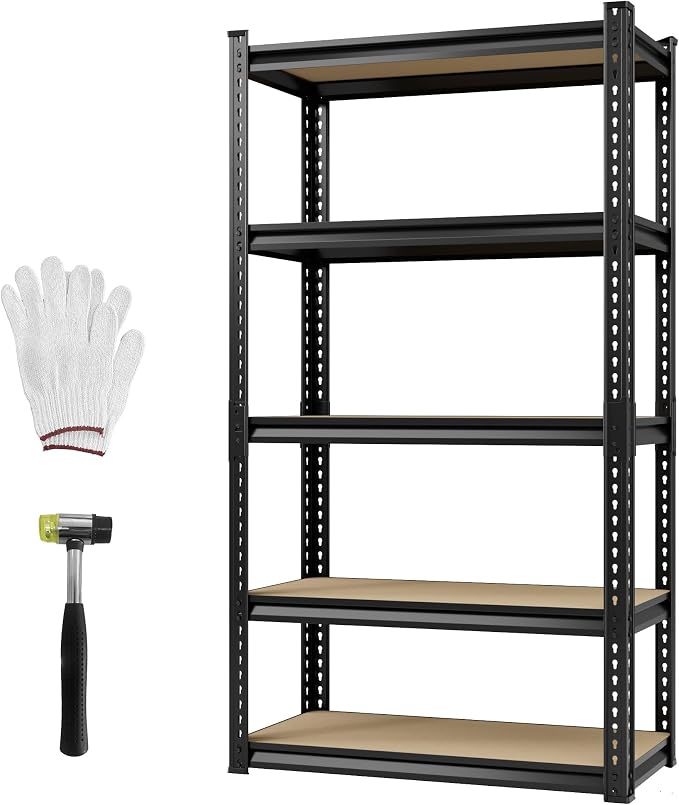 Durstruct 2400LBS Storage Shelves 5 Tier Adjustable Garage Storage Shelving | by Unknown
