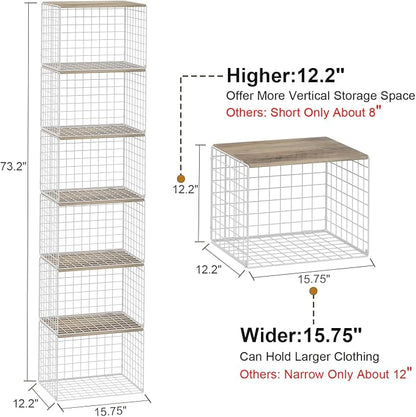 6 Pack Closet Organizers And Storage, Stackable Closet Shelf Organizer Storage - Image 2