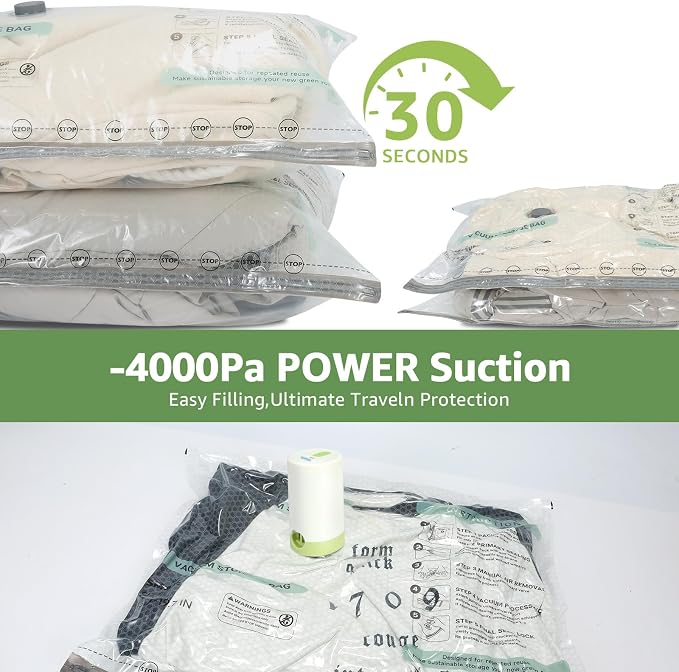9+3 Packs Vacuum Bags for Travel - Image 3