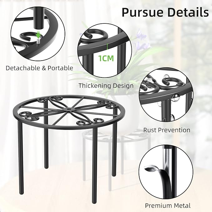 bussdis Plant Stand 1 PCS-10.2 IN Flower Pot Stand Plant Rack - Image 3