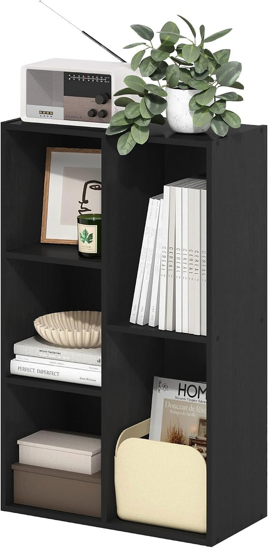 Furinno LUDER Book Shelf, 5-Cube Bookshelf, Reversible Bookcase, 9.4 x 19.5 x by Furinno-FitsYourSpaceFitsYourBudget