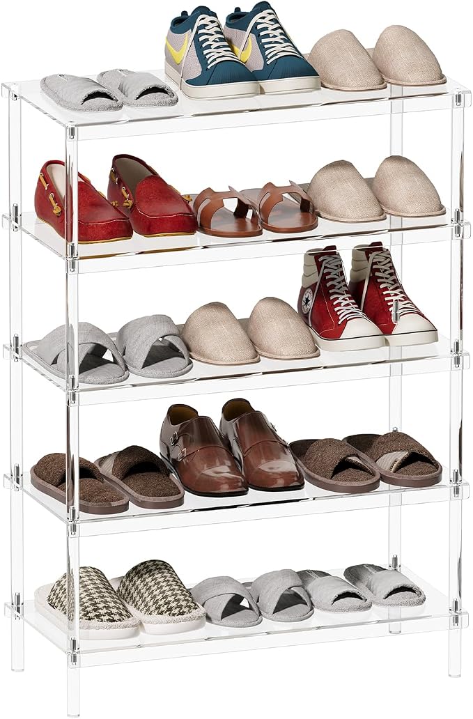Aquiver 5-Tier Acrylic Shoe Rack by AQUIVER